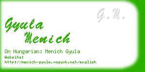 gyula menich business card